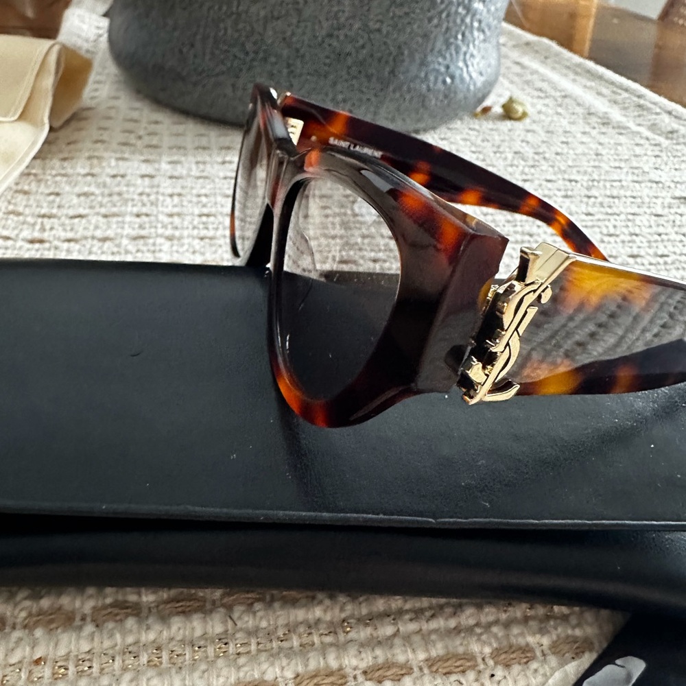 YSL Brown Sunglasses with Gold Accents - Picture 7 of 12